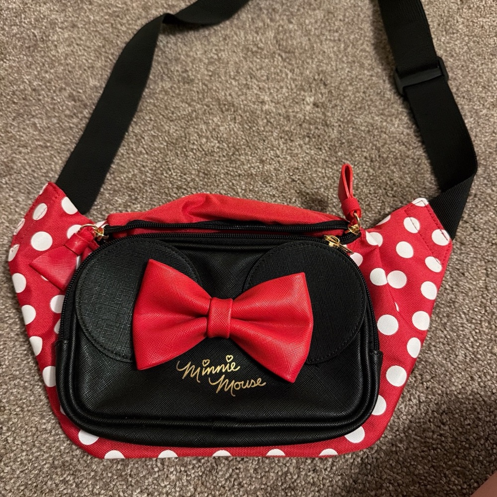 Disney Minnie Mouse Red and Black Polka Dot Crossbody Bag